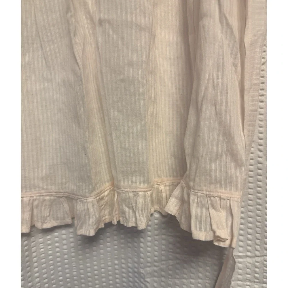 Vintage 1950 Hostess Apron Light Pink Sheer Ruffle Handmade  Retro Kitchen